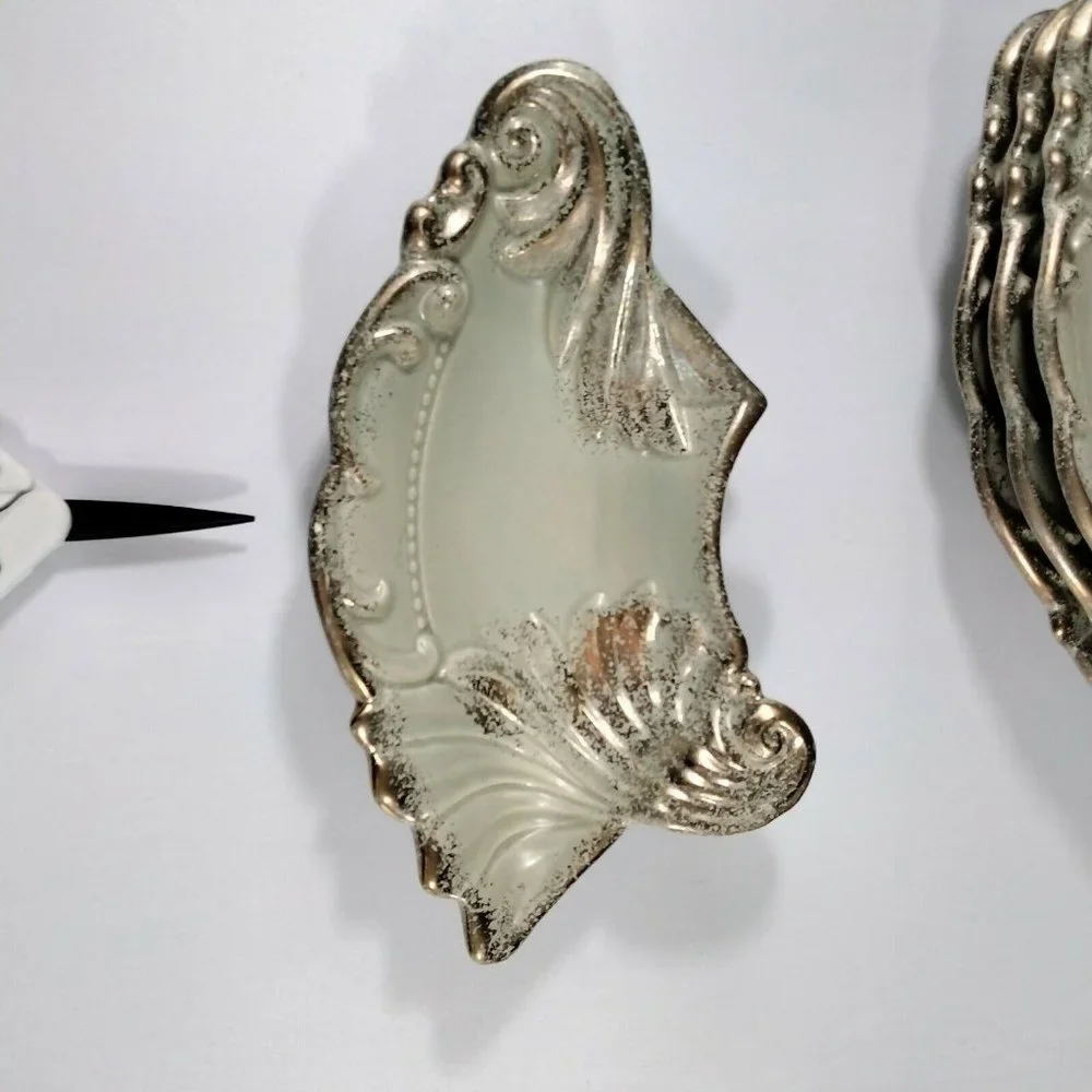 Florentine Nesting Serving Plates Chip Dip Set Ideal Originals 1962 Gold Gilded